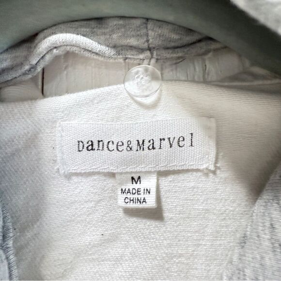 NWOT Dance & Marvel White Gray, Raw Hem, Crop Detachable Hoodie, Denim Jacket, - Picture 12 of 15